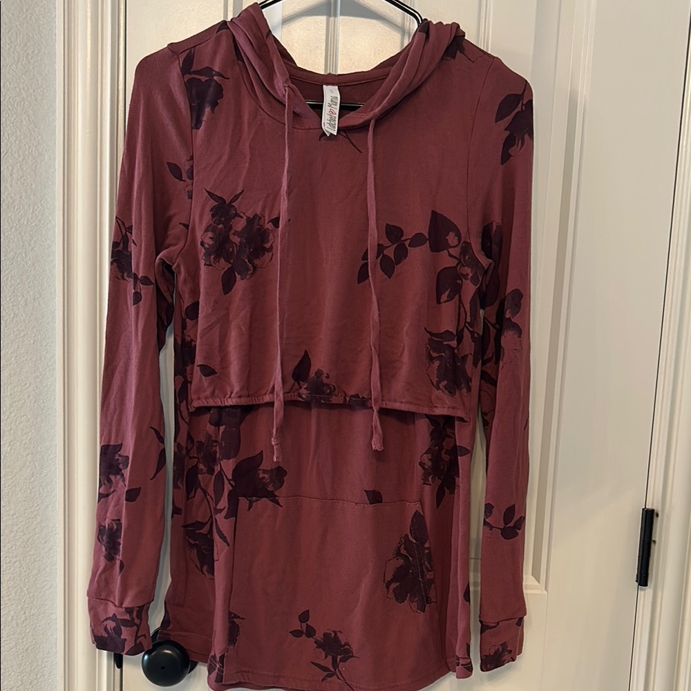Latched Mama Red and Black Relaxed Hoodie